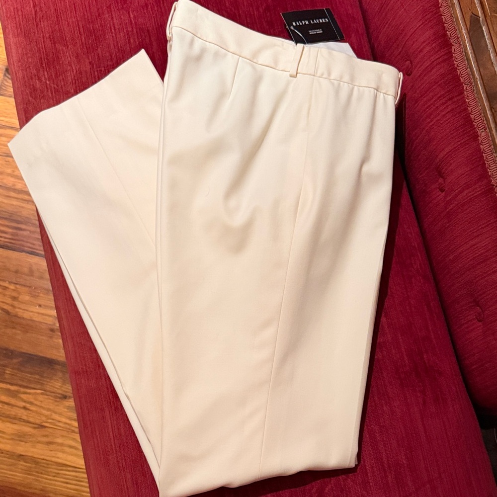 Ralph Lauren Elegant Cream Wool Trousers
